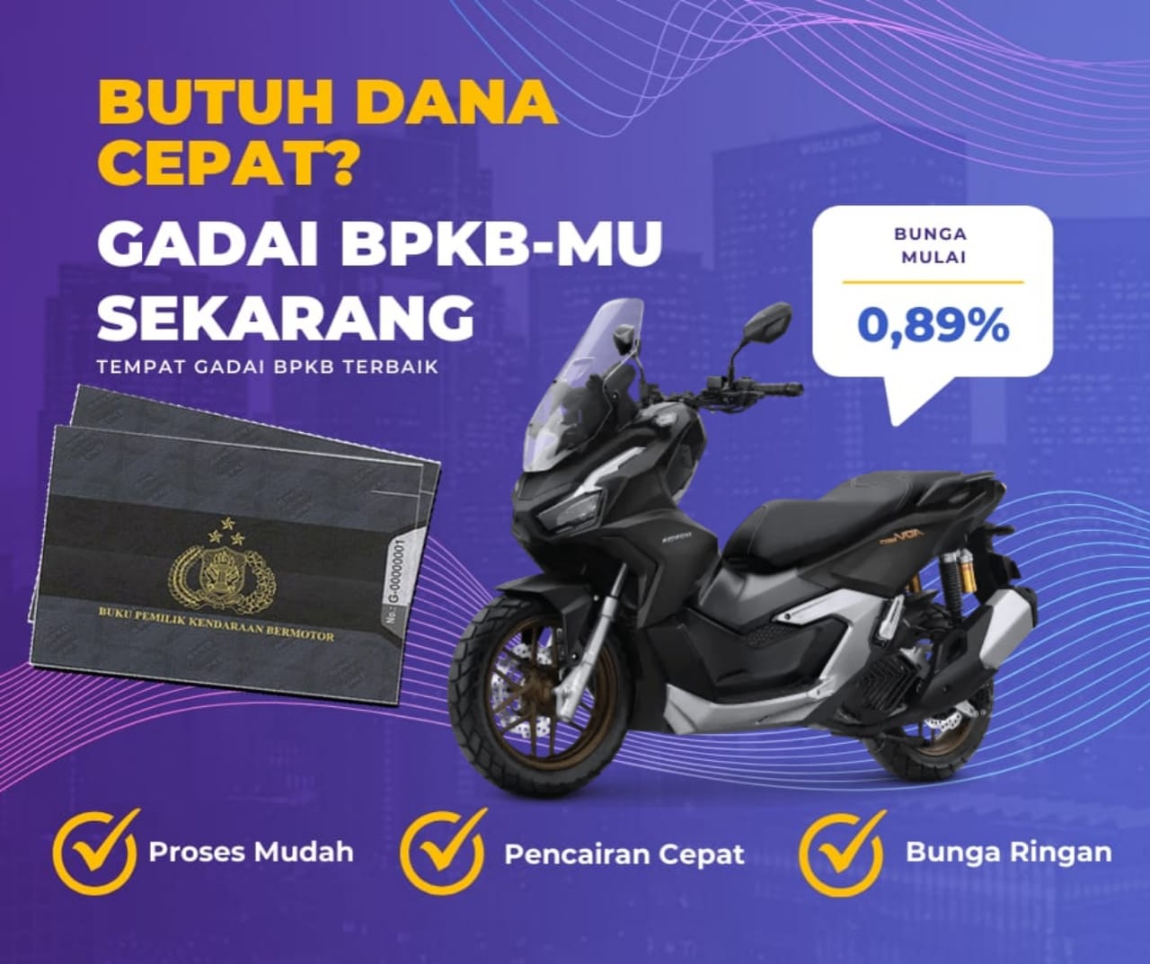 Pinjaman Dana Jaminan Bpkb Motor Honda Adv 160 Abs Dapat Pinjaman Berapa? Seperti Ini Simulasinya